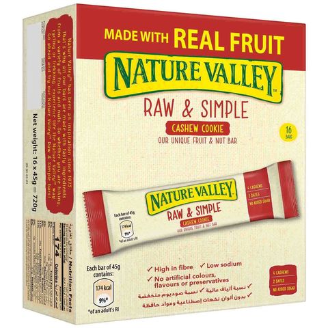 Nature Valley Raw & Simple Cashew Cookie Bar Box 270g