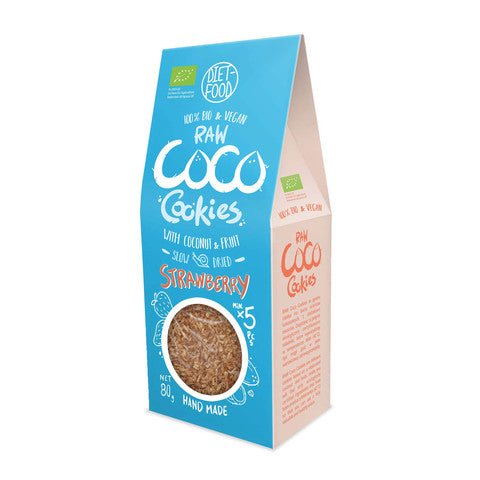 Diet Food Bio Raw Coco Cookies Strawberry 80g