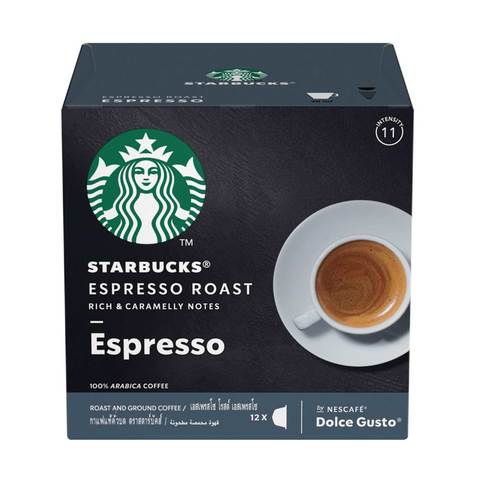 Starbucks Espresso Roast by NESCAFE DOLCE GUSTO Dark Roast Coffee Pods, Box of 12, 66g