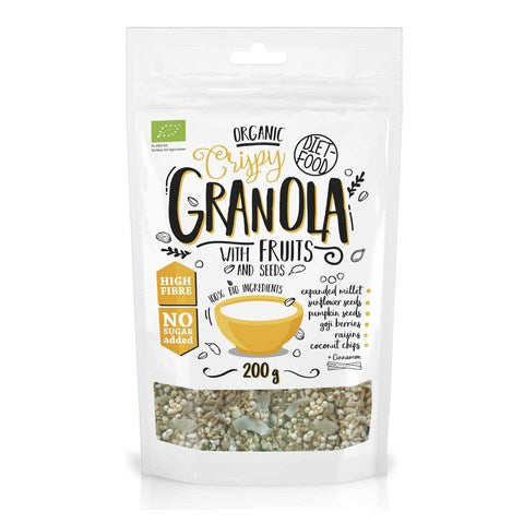Diet Food Organic Crispy Granola With Fruits 200g