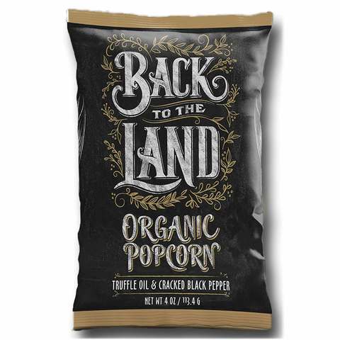 Back to the Land Organic Popcorn Truffle Oil & Cracked Black Pepper 113g