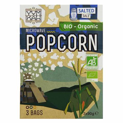 Yum Kah Bio Organic Salted Popcorn 90g x Pack Of 3