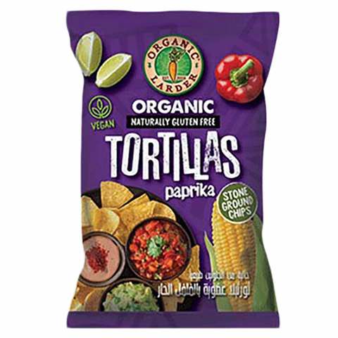 Organic Larder Tortilla Chips Paprika 100g