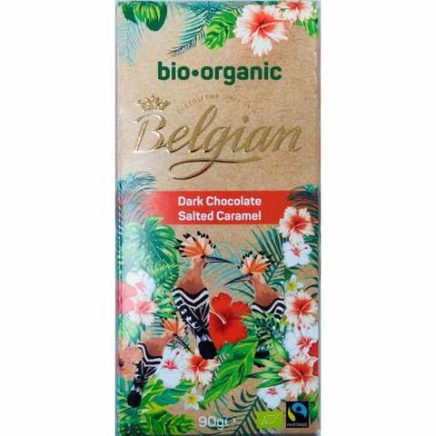 Belgian Organic Dark Chocolate Salted Caramel 90g