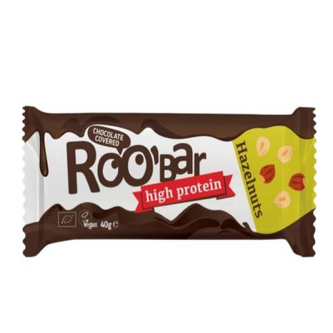 Roo\'Bar Chocolate Coated Hazelnut Protein Bar 40g