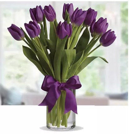 10 Purple Tulip Arrangement