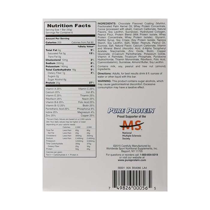 Pure Protein Chocolate Peanut butter 50g - Box of 6pcs