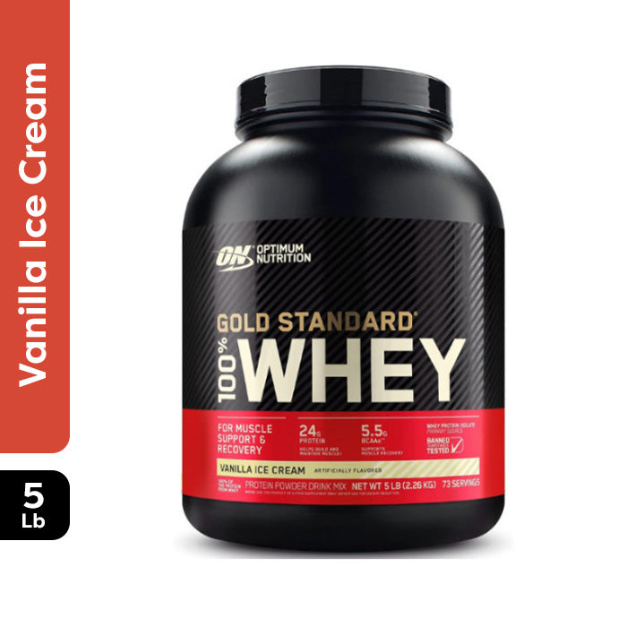 Optimum Nutrition 100% Gold Standard Whey Vanilla Ice Cream 5lb