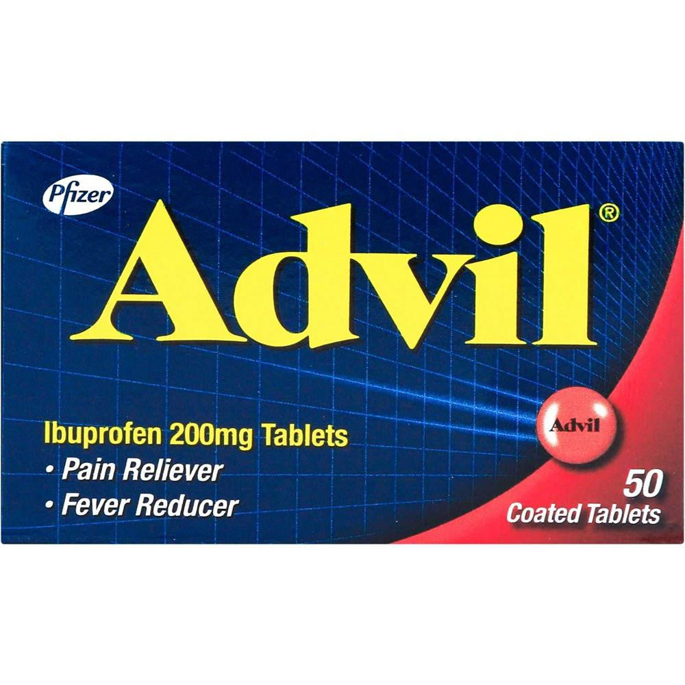 Advil 200 mg Coated Tablets 50's Bottle