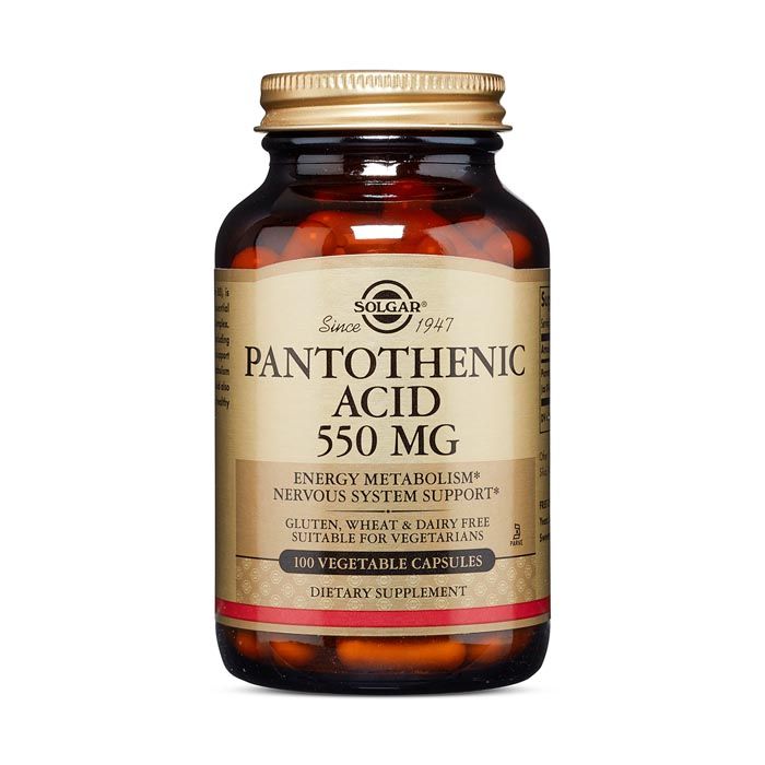 Solgar Pantothenic Acid 550mg Vegetable Capsules 100’s