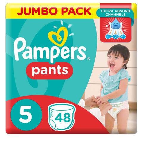 Pampers Pants Diapers Size 5 Junior 12-18 kg Jumbo Pack 48 Count