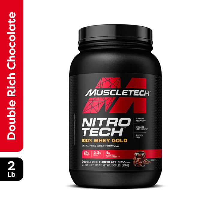 Muscle Tech Nitro Tech Perf Series 100% Whey Gold Bonus Double Rich Chocolate 2lb