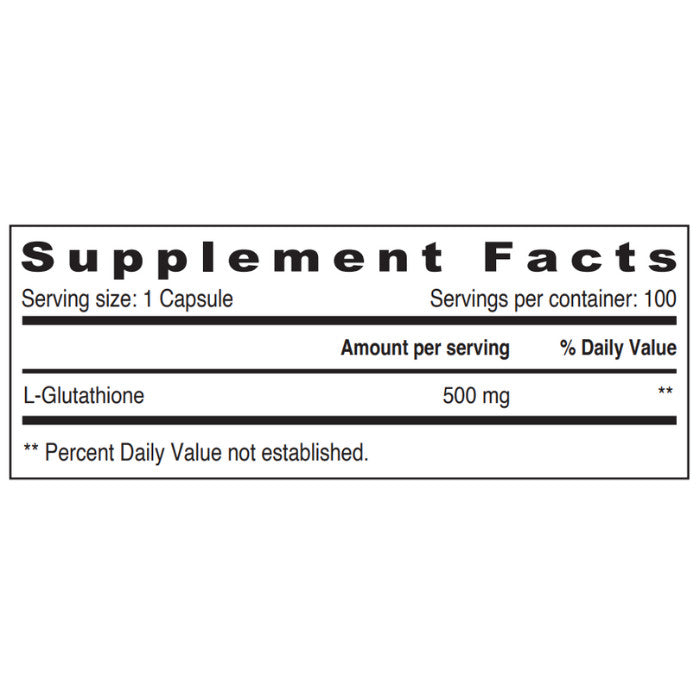 Sunshine Nutrition L-Glutathione 500 mg Vegetarian Capsules 100's