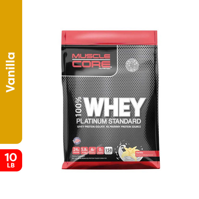 Muscle Core 100% Whey Platinum Standard 10 LB Vanilla Flavor