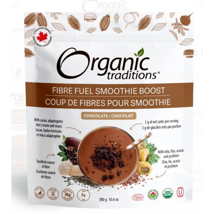 Organic Traditions Fibre Fuel Smoothie Boost Chocolate 300 g