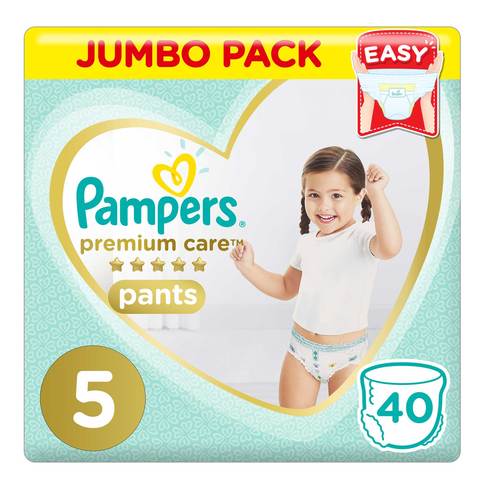 Pampers Premium Care Diaper Pants Junior Size 5 12-18kg 40 Count