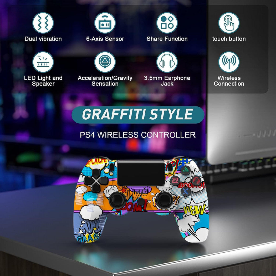 PS4 Wireless Controller, Wireless Controller with Double Shock/Stereo Headset