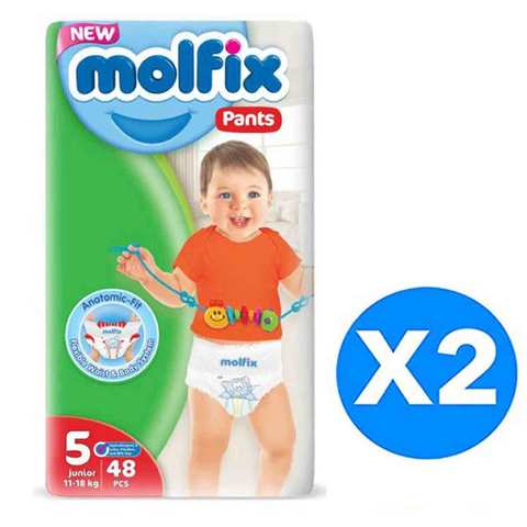 Molfix Baby Diaper Pants (Size 5), 12-17 kg, 48 Count