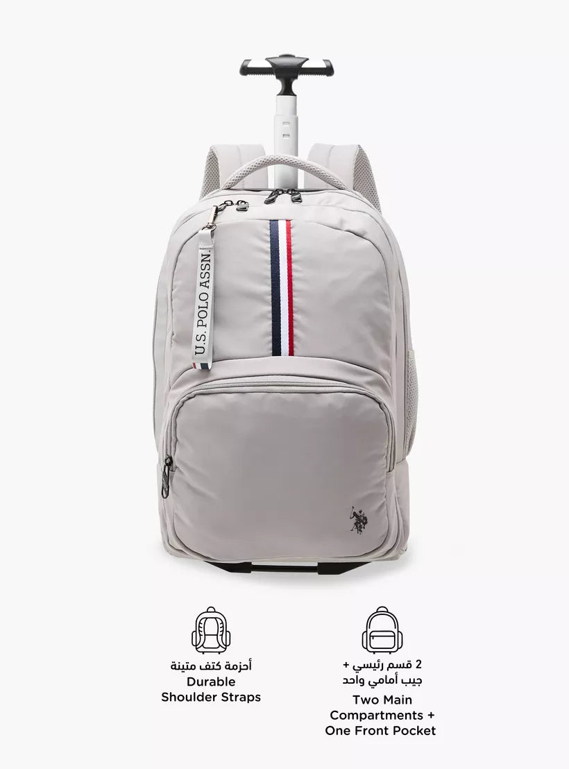 US POLO ASSN. Solid Trolley Bag for Kids 8-13 Years with Front Pocket – 18 inches