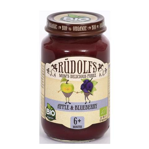 Rudolfs Apple And Blueberry Baby Puree 190g