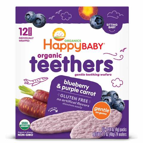 Organic Happy Baby Blueberry and Carrots Teething Wafers 48g