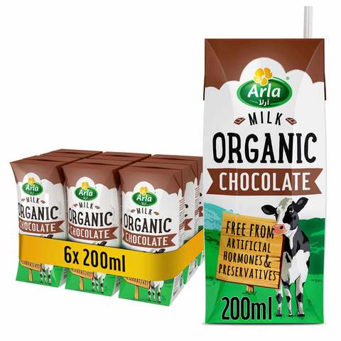 Arla Organic Milk Chocolate 200ml x Pack of 6