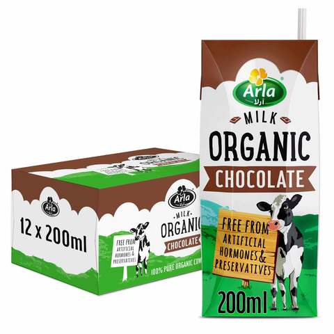 Arla Chocolate Flavor Organic Milk 200ml x Pack of 12