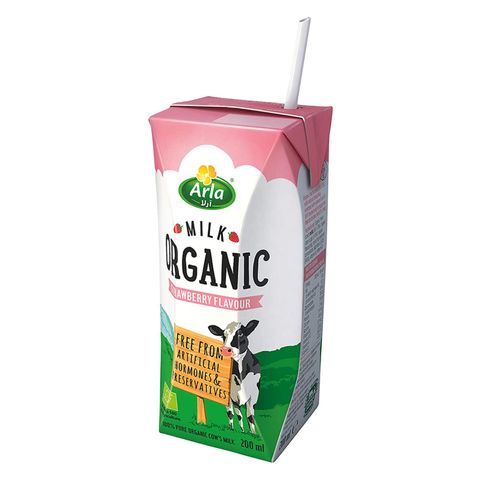 Arla Organic Strawberry Milk 200ml