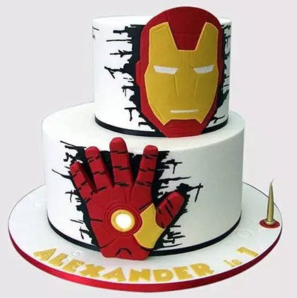2 Layer Iron Man Chocolate Cake
