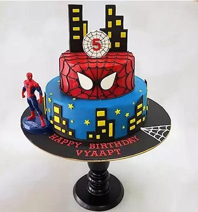 2 Tier Chocolate Spiderman Cake