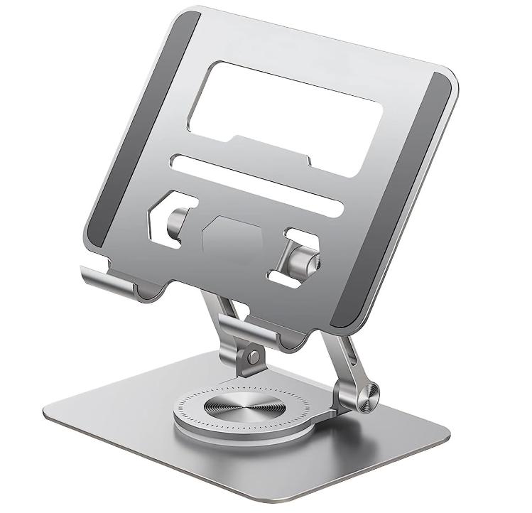 360° Rotating Tablet Stand for Desk, Aluminum Alloy Foldable Ipad and Phone stand Holder for Desk