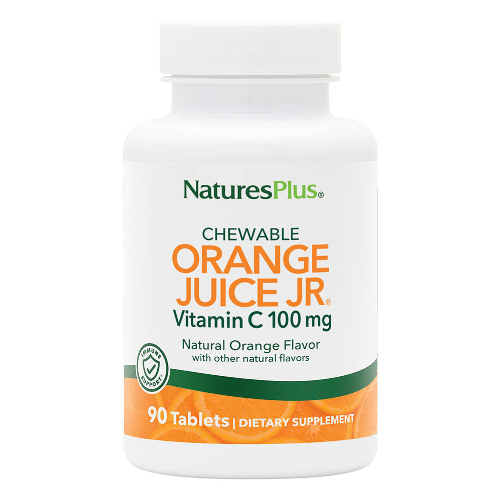 Natures Plus Orange Juice Junior 100 Mg Chewable Vitamin C 90 Tablets