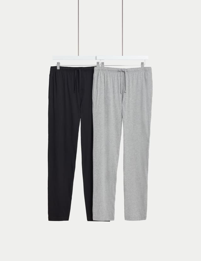 M&S COLLECTION 2pk Pure Cotton Pyjama Bottoms
