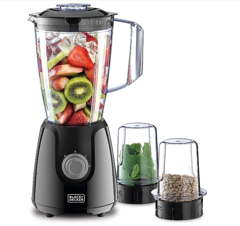 Black & Decker Blender with Grinder Mills, 400W Power, 1.5L