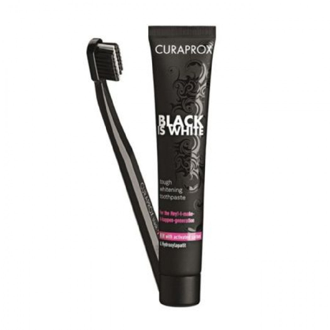 Curaprox Black Is White 90ml + Toothbrush Ultra Soft