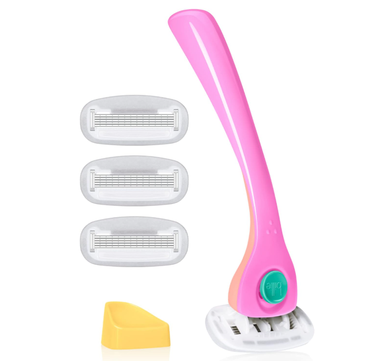 Billie Razors for Women Shave Kit – Women’s Razor + 4 x 5-Blade Razor Refills + Magnetic Holder – Malibu