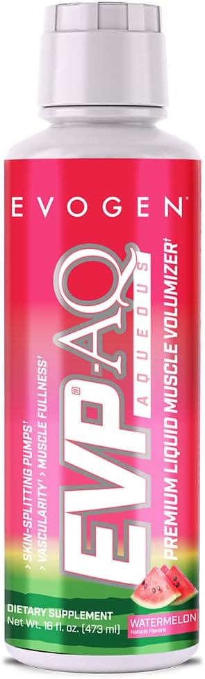 Evogen EVP AQ | Premium Liquid Muscle Volumizer | Skin Splitting Pumps | Muscle Fullness | Betaine | S7 Blend | Hydration & Electrolytes | WATERMELON