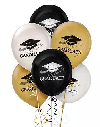 6 Pcs Assorted Graduation Balloons