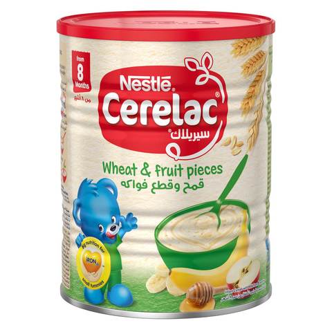 Nestle Cerelac From 8 Months, Wheat and Fruit Pieces Infant Cereal Tin 400g