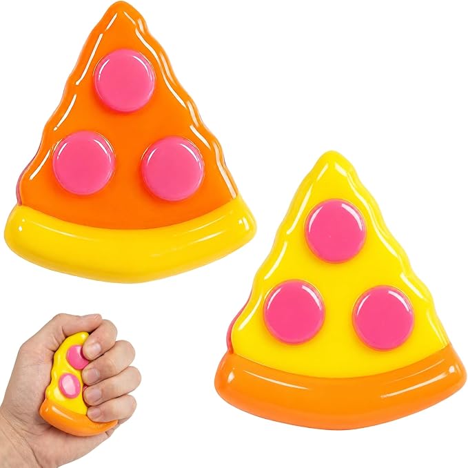 Squishy Pizza, Cake Squishy, 2 Pcs Pizza Squeeze for Anxiety Relief Suitable for Adults and Teens, Slow Rise Squishies for Party Favors and Desk Decor
