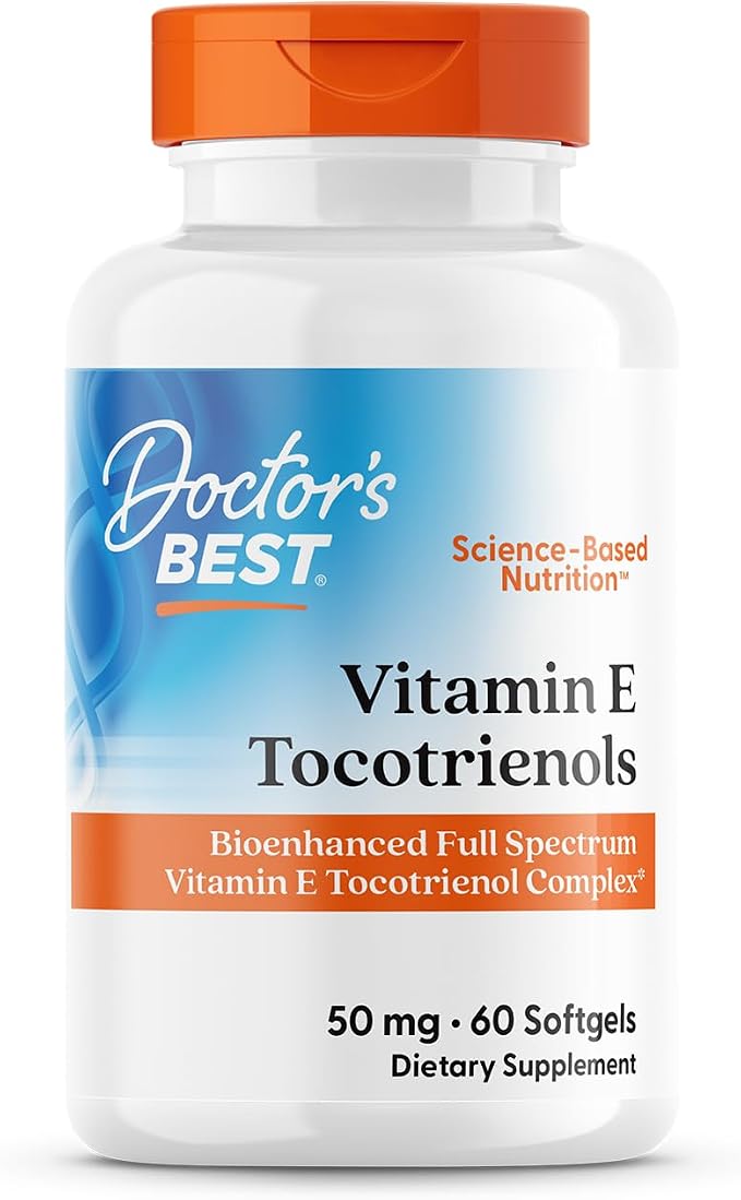 Doctor's Best Tocotrienols contains EVNol SupraBio Full Spectrum Vitamin E Complex, 60 Count
