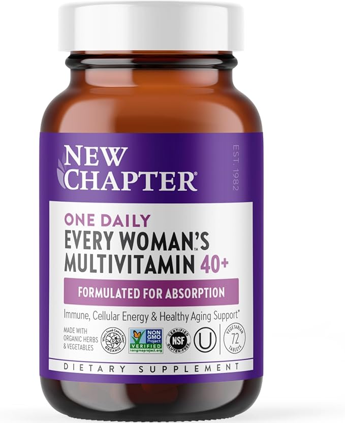 New Chapter Women's Multivitamin, Every Woman's One Daily 40+, Fermented with Probiotics + Vitamin D3 + B Vitamins + Organic Non-GMO Ingredients 48 ct (Packaging May Vary)