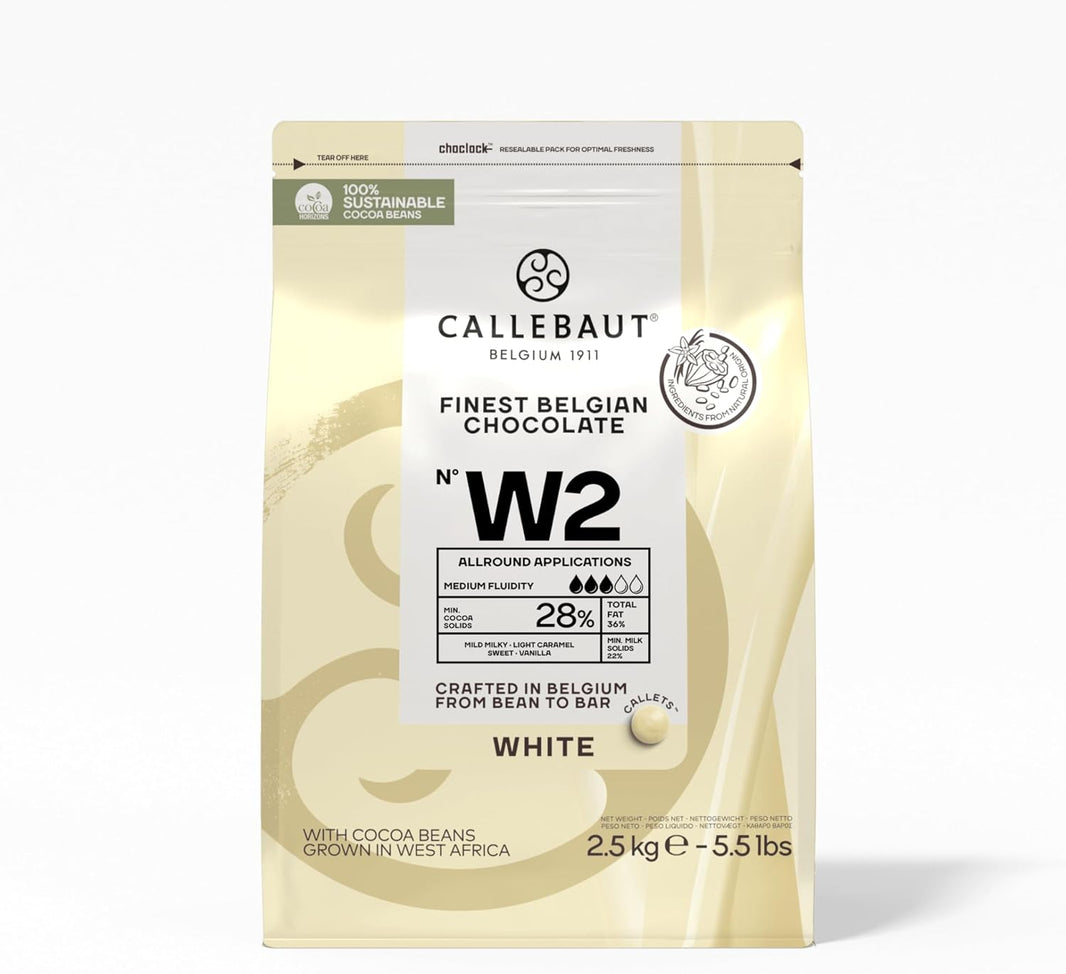 CALLEBAUT White Chocolate Callets W2-28%-2.5 Kg