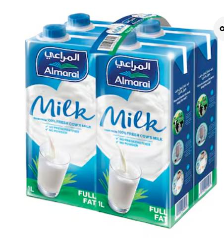 Almarai UHT Full Fat Milk 1L Pack of 4