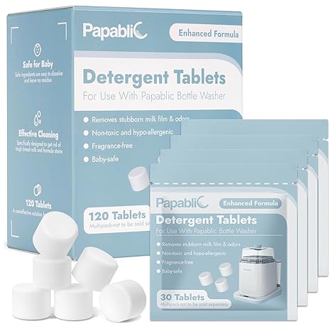 Papablic 120Pcs Official Detergent Soap Tablets for Baby Brezza,GROWNSY