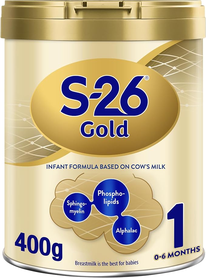 S26 GOLD 1 Stage 1, 0-6 Months Starter Infant Formula for Babies, Tin 400g