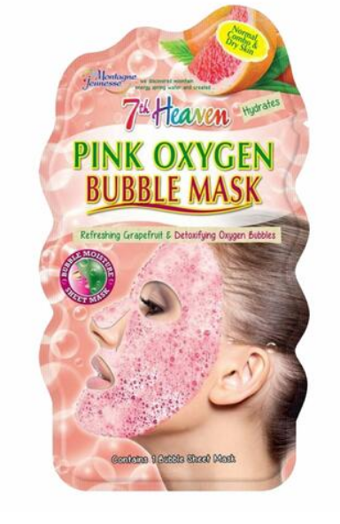 7th Heaven Pink Oxygen Bubble Sheet Face Mask