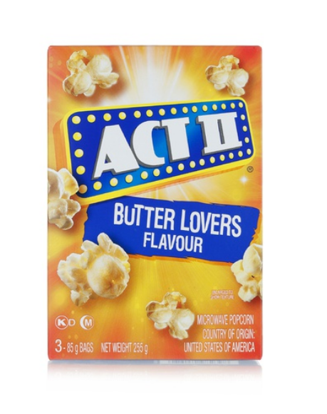 Act II popcorn butter lovers flavour 255g