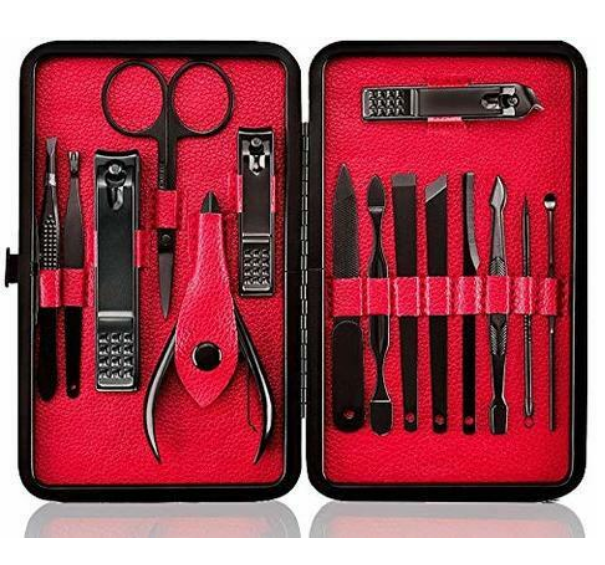 Aiwanto Nail Clipper Set 15 in 1 Nail file Swing Out Nail Cleaner File Popular Gifts F