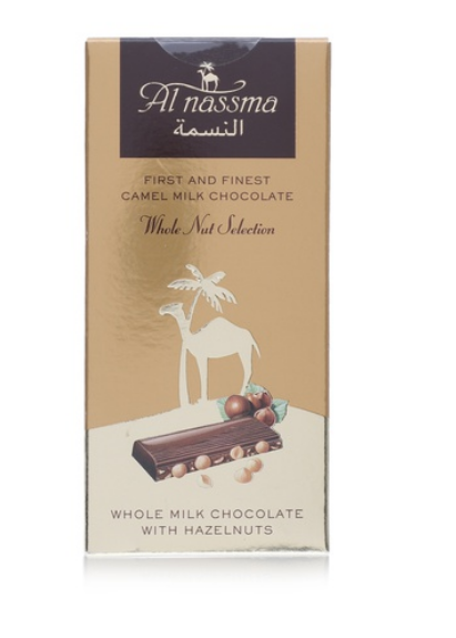 Al Nassma camel milk chocolate with hazelnuts 70g